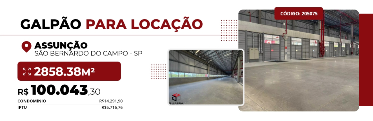 Galpão para aluguel Assunção - São Bernardo do Campo - SP